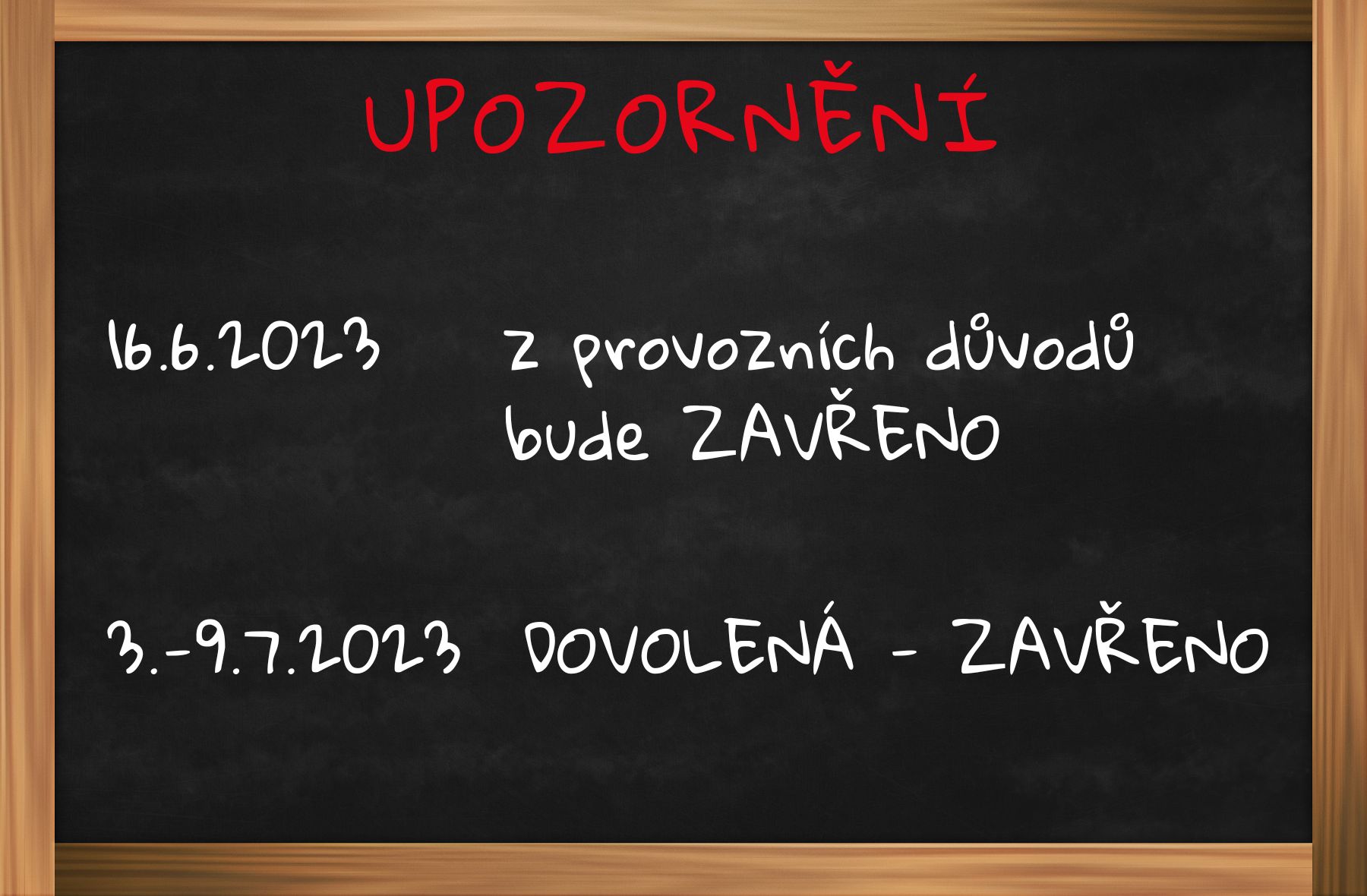 Vonoklasy - zavíračky
